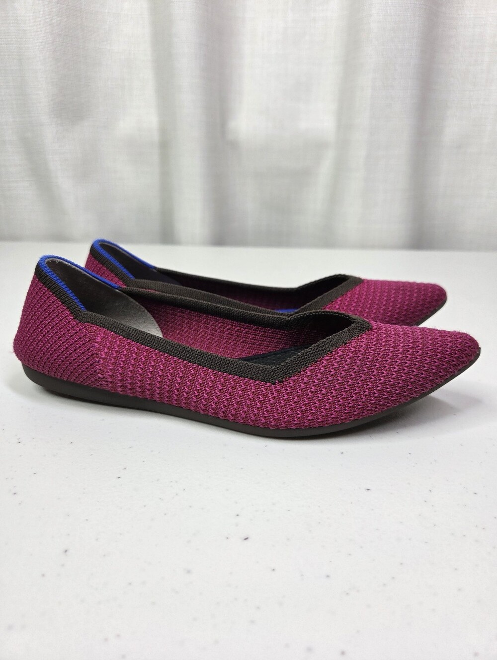 Rothy's The Point Limited Edition Retired Magenta Womens Knit Flats
